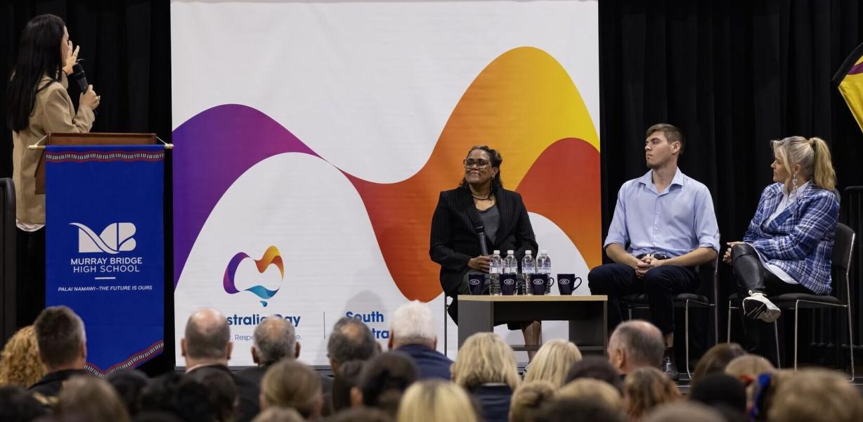 Photo of Catherine Freeman OAM led the third Inspiring Australians Student Summit at Murray Bridge High School 