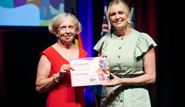 Photo of Marilyn Ralston receiving certificate